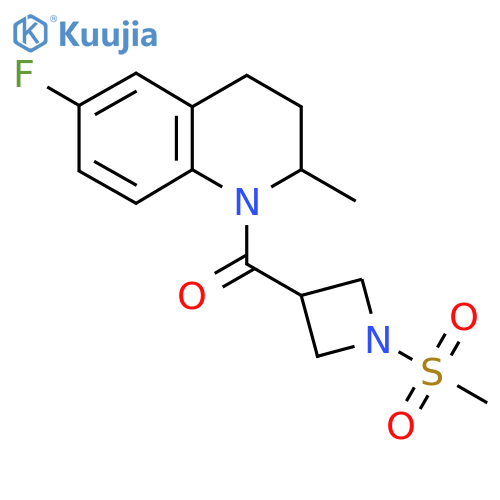 6-fluoro-1-(1-methanesulfonylazetidine-3-carbonyl)-2-methyl-1,2,3,4-tetrahydroquinoline structure