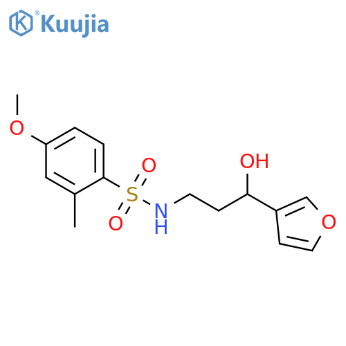 N-3-(furan-3-yl)-3-hydroxypropyl-4-methoxy-2-methylbenzene-1-sulfonamide structure