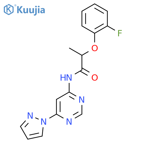 2-(2-fluorophenoxy)-N-6-(1H-pyrazol-1-yl)pyrimidin-4-ylpropanamide structure