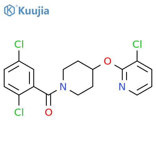 3-chloro-2-{[1-(2,5-dichlorobenzoyl)piperidin-4-yl]oxy}pyridine structure