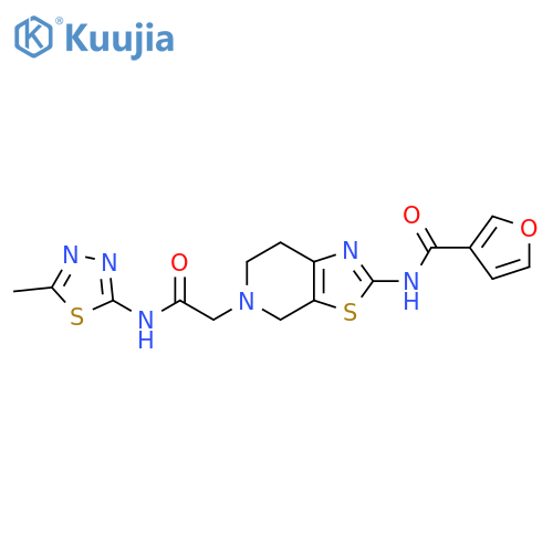 N-(5-{(5-methyl-1,3,4-thiadiazol-2-yl)carbamoylmethyl}-4H,5H,6H,7H-1,3thiazolo5,4-cpyridin-2-yl)furan-3-carboxamide structure