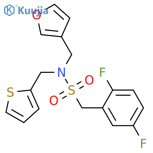 1-(2,5-difluorophenyl)-N-(furan-3-yl)methyl-N-(thiophen-2-yl)methylmethanesulfonamide structure