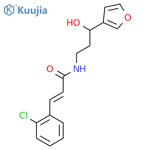 (2E)-3-(2-chlorophenyl)-N-3-(furan-3-yl)-3-hydroxypropylprop-2-enamide structure