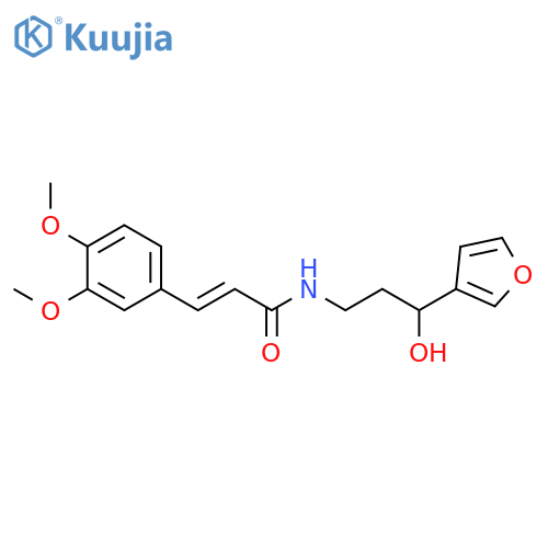 (2E)-3-(3,4-dimethoxyphenyl)-N-3-(furan-3-yl)-3-hydroxypropylprop-2-enamide structure
