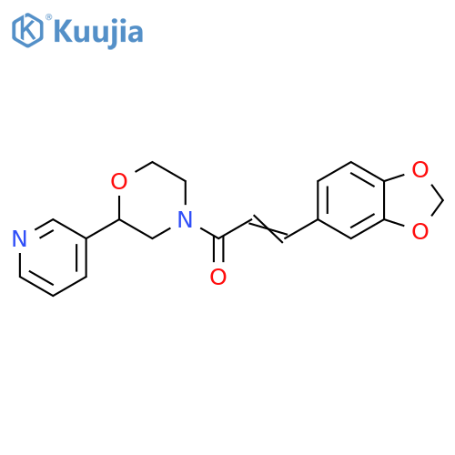 (2E)-3-(2H-1,3-benzodioxol-5-yl)-1-[2-(pyridin-3-yl)morpholin-4-yl]prop-2-en-1-one structure
