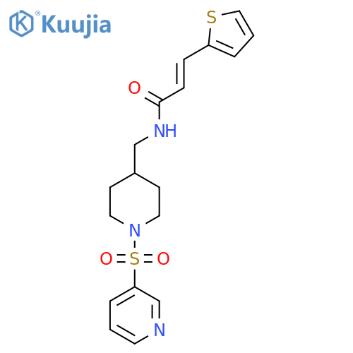 (2E)-N-{1-(pyridine-3-sulfonyl)piperidin-4-ylmethyl}-3-(thiophen-2-yl)prop-2-enamide structure