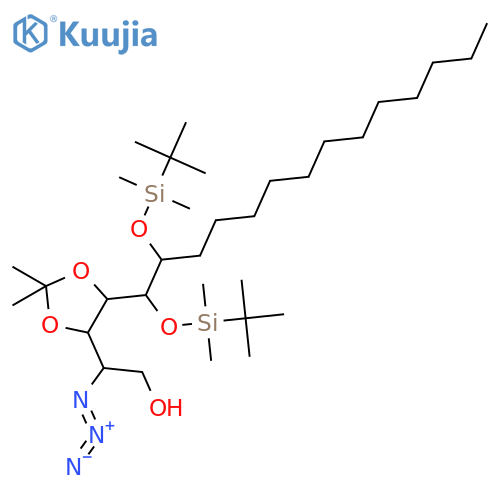 1,3-Dioxolane-4-ethanol, β-azido-5-[(1R,2S)-1,2-bis[[(1,1-dimethylethyl)dimethylsilyl]oxy]tetradecyl]-2,2-dimethyl-, (βS,4S,5S)- structure