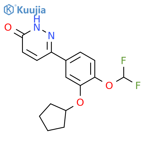 3(2H)-Pyridazinone, 6-[3-(cyclopentyloxy)-4-(difluoromethoxy)phenyl]- structure