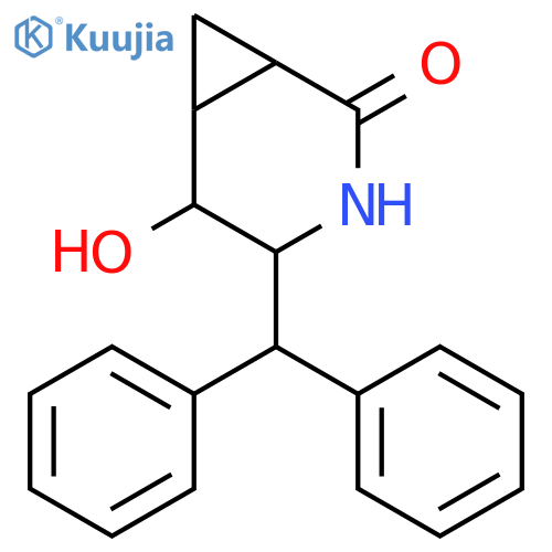 3-Azabicyclo[4.1.0]heptan-2-one, 4-(diphenylmethyl)-5-hydroxy- structure