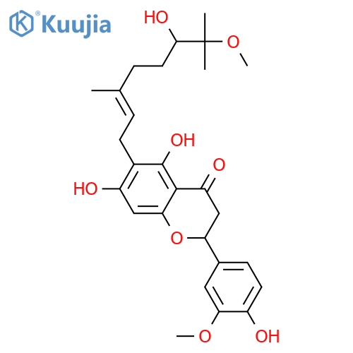 6-(3,7-Dimethyl-2,6-octadienyl)-3',4',5,7-tetrahydroxyflavanone; (S,E)-form, 6'',7''-Dihydro, 7''-methoxy, 6''ξ-hydroxy, 3'-Me ether structure