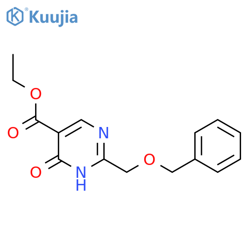 5-Pyrimidinecarboxylic acid, 1,6-dihydro-6-oxo-2-[(phenylmethoxy)methyl]-, ethyl ester structure