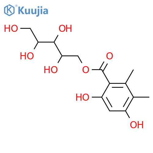 Arabinitol; D-form, 1-O-(2,4-Dihydroxy-5,6-dimethylbenzoyl) structure