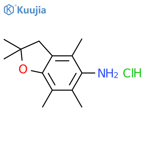 5-Benzofuranamine, 2,3-dihydro-2,2,4,6,7-pentamethyl-, hydrochloride structure