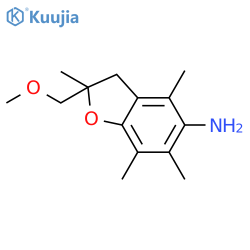 5-Benzofuranamine, 2,3-dihydro-2-(methoxymethyl)-2,4,6,7-tetramethyl- structure