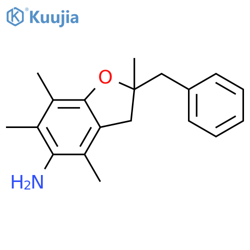 5-Benzofuranamine, 2,3-dihydro-2,4,6,7-tetramethyl-2-(phenylmethyl)- structure