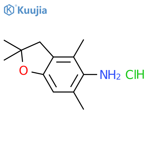 5-Benzofuranamine, 2,3-dihydro-2,2,4,6-tetramethyl-, hydrochloride structure