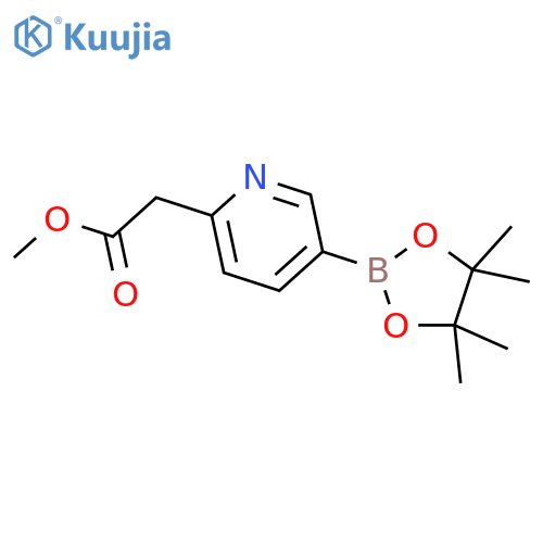 methyl 2-[5-(tetramethyl-1,3,2-dioxaborolan-2-yl)pyridin-2-yl]acetate structure