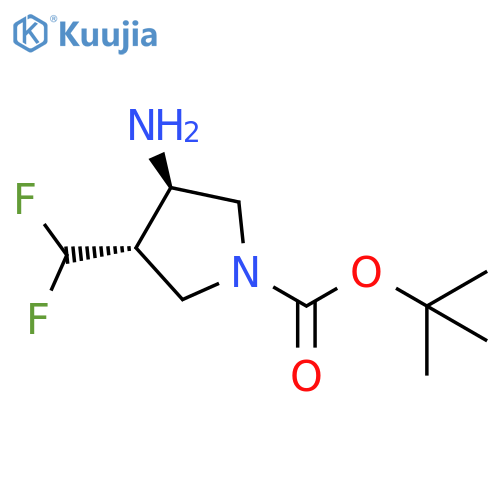 tert-butyl trans-3-amino-4-(difluoromethyl)pyrrolidine-1-carboxylate structure