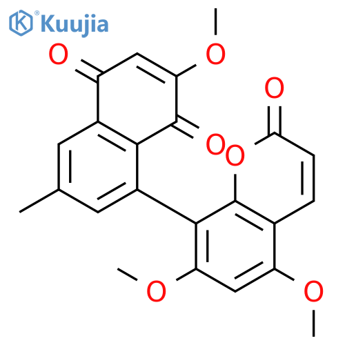 1,4-Naphthalenedione,8-(5,7-dimethoxy-2-oxo-2H-1-benzopyran-8-yl)-2-methoxy-6-methyl- structure