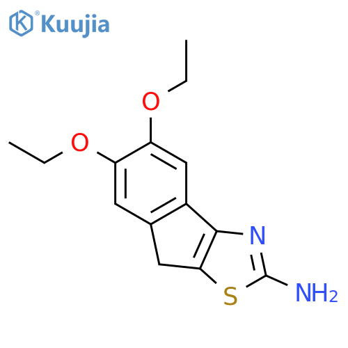 8H-INDENO[1,2-D]THIAZOL-2-AMINE, 5,6-DIETHOXY- structure