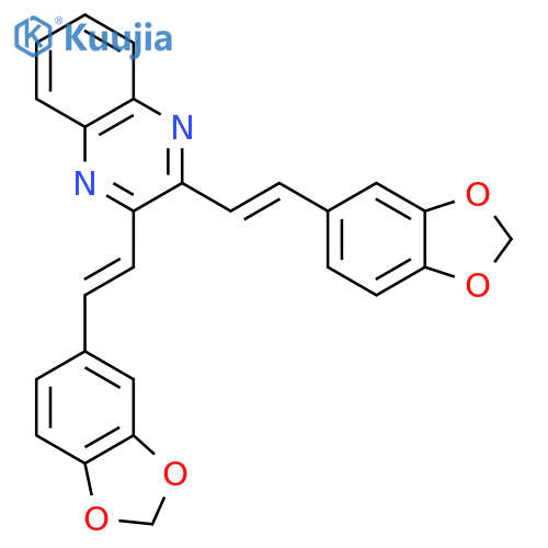 Quinoxaline, 2,3-bis[2-(1,3-benzodioxol-5-yl)ethenyl]- structure