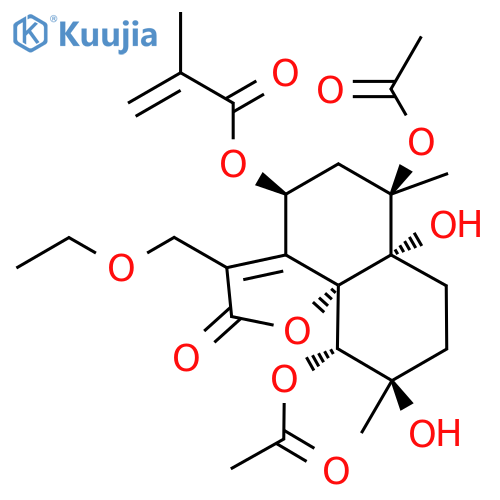 8α-Methacryloyloxy-13-ethoxyvernojalcanolide structure