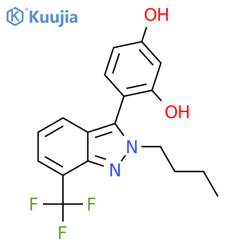 4-(2-Butyl-7-(trifluoromethyl)-2H-indazol-3-yl)benzene-1,3-diol structure