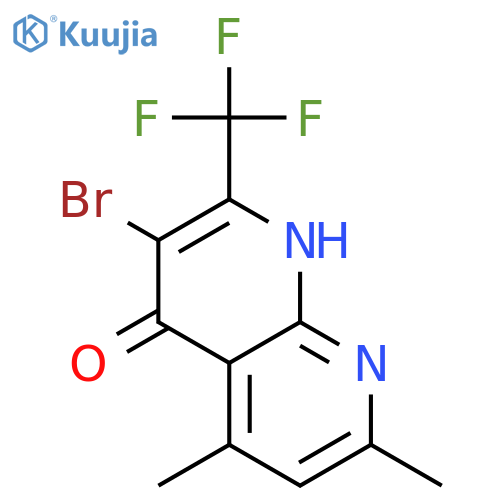 1,8-Naphthyridin-4(1H)-one, 3-bromo-5,7-dimethyl-2-(trifluoromethyl)- structure
