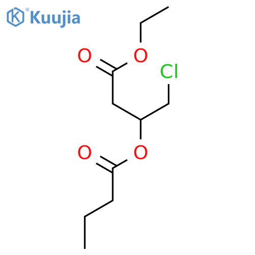 Butanoic acid, 4-chloro-3-(1-oxobutoxy)-, ethyl ester, (±)- structure
