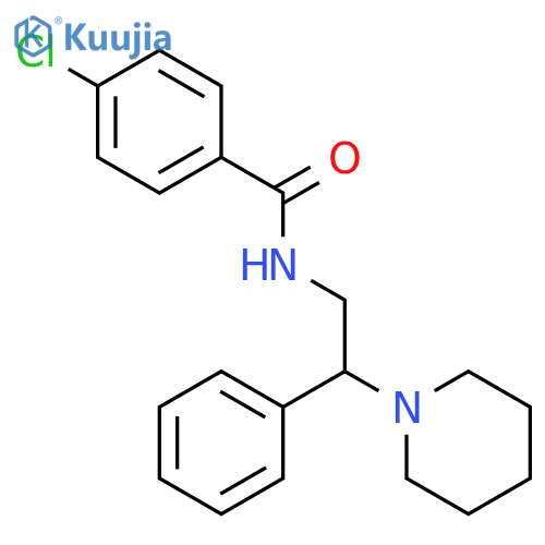 BENZAMIDE, 4-CHLORO-N-[2-PHENYL-2-(1-PIPERIDINYL)ETHYL]- structure