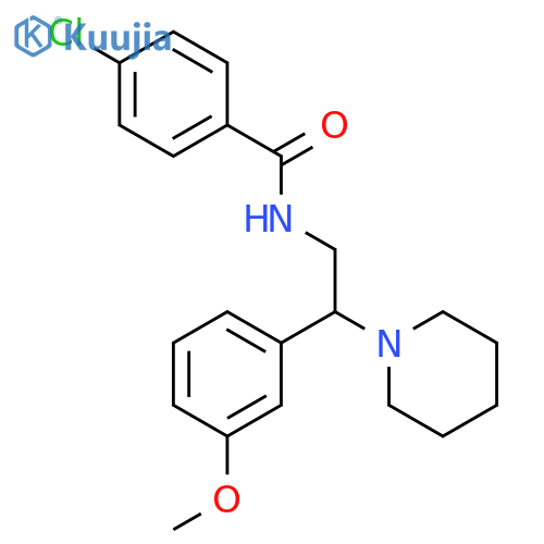 Benzamide, 4-chloro-N-[2-(3-methoxyphenyl)-2-(1-piperidinyl)ethyl]- structure