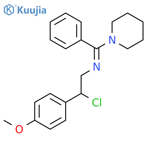 Piperidine, 1-[[[2-chloro-2-(4-methoxyphenyl)ethyl]imino]phenylmethyl]- structure