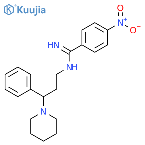 Benzenecarboximidamide, 4-nitro-N-[3-phenyl-3-(1-piperidinyl)propyl]- structure