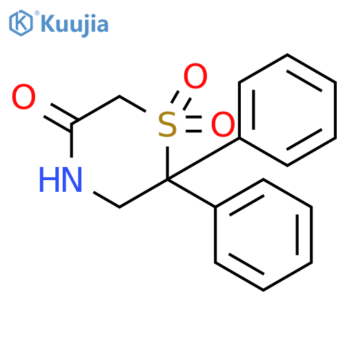 3-Thiomorpholinone,2,2-diphenyl-, 1,1-dioxide structure
