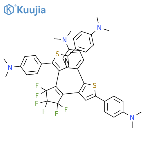 Benzenamine, 4,4',4'',4'''-[(3,3,4,4,5,5-hexafluoro-1-cyclopentene-1,2-diyl)di-3,2,5-thiophenetriyl]tetrakis[N,N-dimethyl- structure