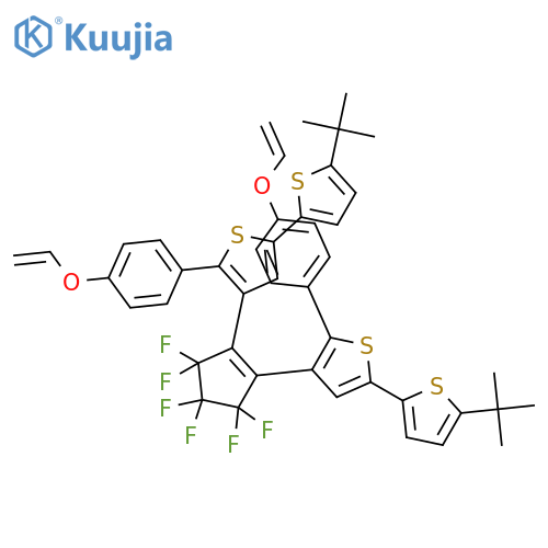 Thiophene, 3,3'-(3,3,4,4,5,5-hexafluoro-1-cyclopentene-1,2-diyl)bis[5-[5-(1,1-dimethylethyl)-2-thienyl]-2-[4-(ethenyloxy)phenyl]- structure