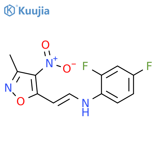 2,4-Difluoro-N-2-(3-methyl-4-nitro-5-isoxazolyl)vinylaniline structure