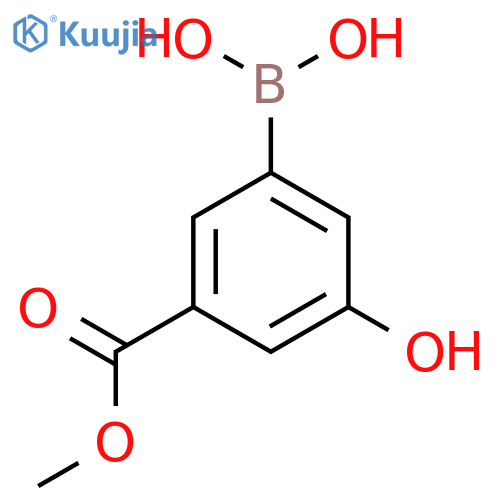 3-hydroxy-5-(methoxycarbonyl)phenylboronic acid structure