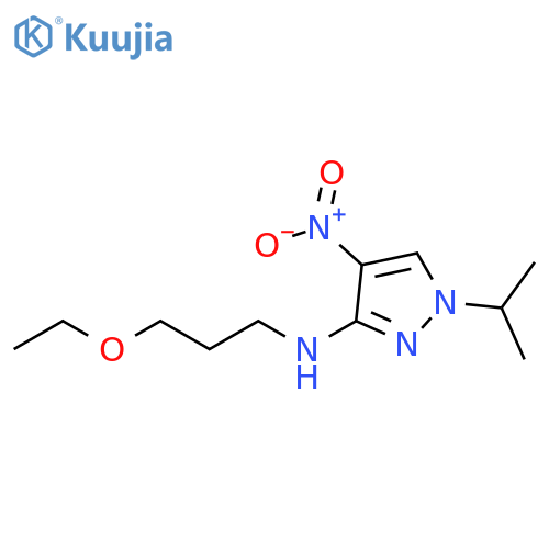 (3-Ethoxy-propyl)-(1-isopropyl-4-nitro-1H-pyrazol-3-yl)-amine structure
