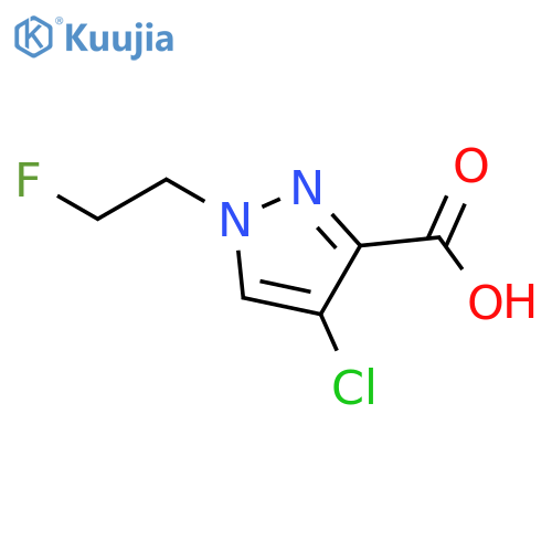 4-chloro-1-(2-fluoroethyl)-1H-pyrazole-3-carboxylic acid structure