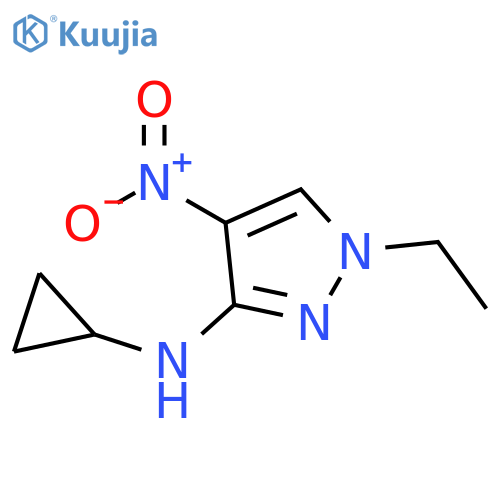 Cyclopropyl-(1-ethyl-4-nitro-1H-pyrazol-3-yl)-amine structure