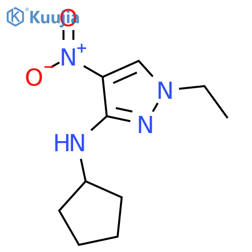 Cyclopentyl-(1-ethyl-4-nitro-1H-pyrazol-3-yl)-amine structure