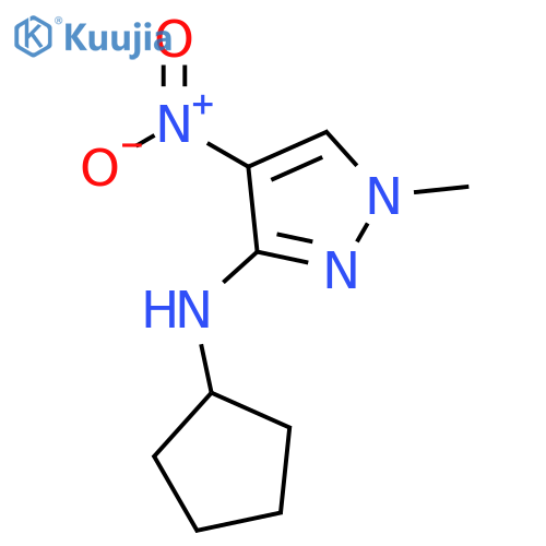 Cyclopentyl-(1-methyl-4-nitro-1H-pyrazol-3-yl)-amine structure