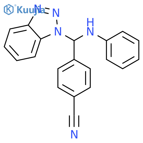 Benzonitrile, 4-[1H-benzotriazol-1-yl(phenylamino)methyl]- structure