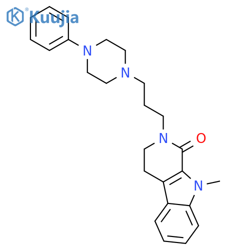 1H-Pyrido[3,4-b]indol-1-one,2,3,4,9-tetrahydro-9-methyl-2-[3-(4-phenyl-1-piperazinyl)propyl]- structure