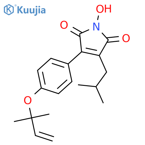 3-{4-[(1,1-dimethylprop-2-en-1-yl)oxy]phenyl}-1-hydroxy-4-(2-methylpropyl)-1H-pyrrole-2,5-dione structure