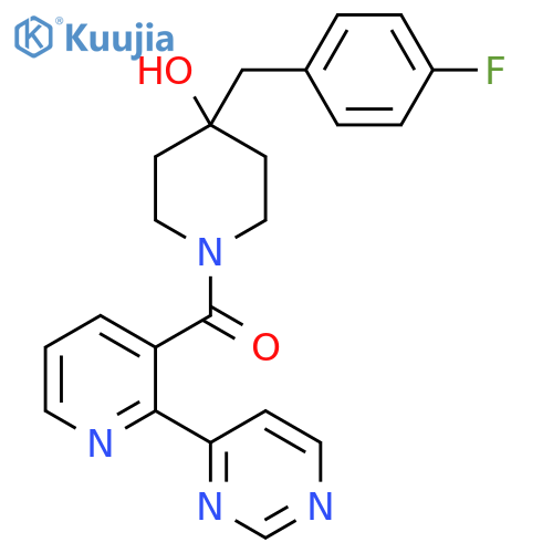 (4-(4-Fluorobenzyl)-4-hydroxypiperidin-1-yl)(2-(pyrimidin-4-yl)pyridin-3-yl)methanone structure
