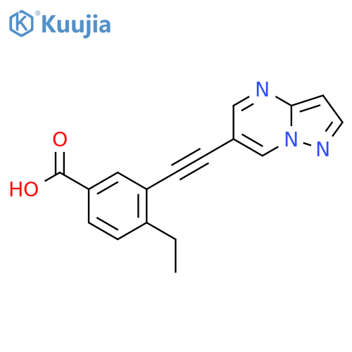 4-Ethyl-3-(2-{pyrazolo[1,5-a]pyrimidin-6-yl}ethynyl)benzoic acid structure