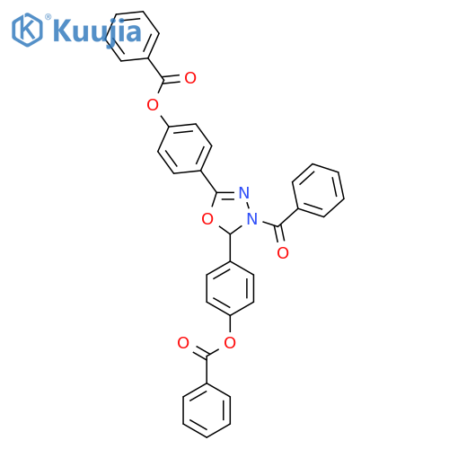 1,3,4-OXADIAZOLE, 3-BENZOYL-2,5-BIS[4-(BENZOYLOXY)PHENYL]-2,3-DIHYDRO- structure