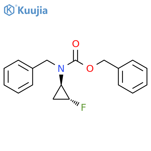 Carbamic acid, N-[(1R,2R)-2-fluorocyclopropyl]-N-(phenylmethyl)-, phenylmethyl ester, rel- structure
